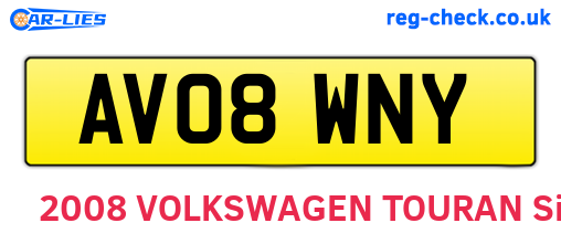 AV08WNY are the vehicle registration plates.