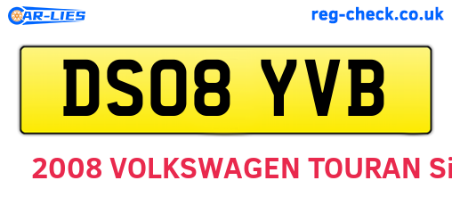 DS08YVB are the vehicle registration plates.