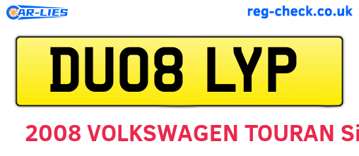 DU08LYP are the vehicle registration plates.