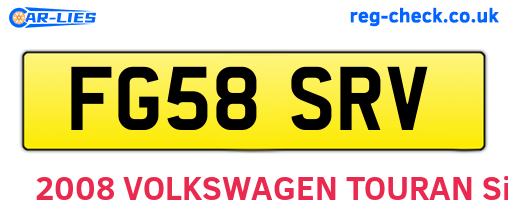 FG58SRV are the vehicle registration plates.