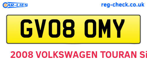 GV08OMY are the vehicle registration plates.