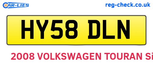 HY58DLN are the vehicle registration plates.