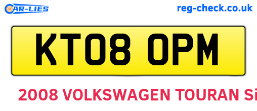 KT08OPM are the vehicle registration plates.