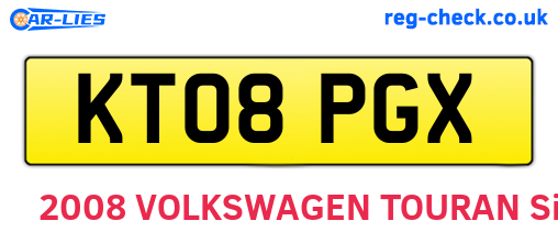 KT08PGX are the vehicle registration plates.
