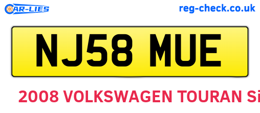 NJ58MUE are the vehicle registration plates.