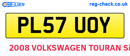 PL57UOY are the vehicle registration plates.