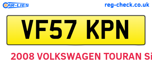 VF57KPN are the vehicle registration plates.
