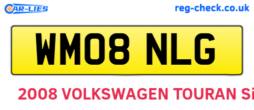 WM08NLG are the vehicle registration plates.