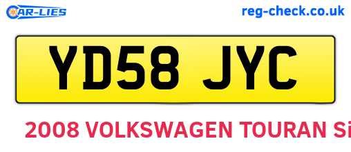 YD58JYC are the vehicle registration plates.