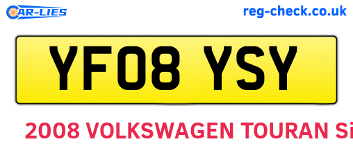 YF08YSY are the vehicle registration plates.