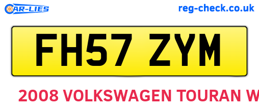 FH57ZYM are the vehicle registration plates.