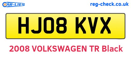 HJ08KVX are the vehicle registration plates.