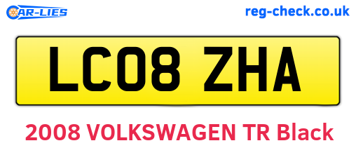 LC08ZHA are the vehicle registration plates.