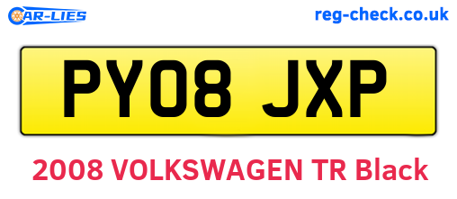 PY08JXP are the vehicle registration plates.