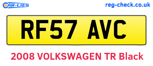 RF57AVC are the vehicle registration plates.