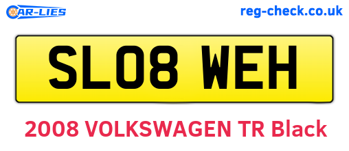 SL08WEH are the vehicle registration plates.