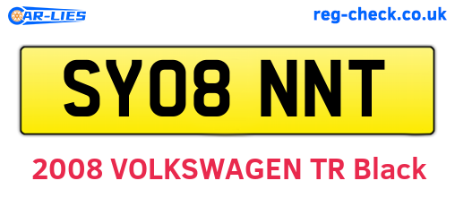 SY08NNT are the vehicle registration plates.