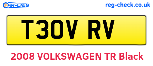 T30VRV are the vehicle registration plates.