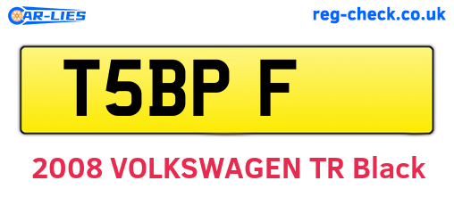 T5BPF are the vehicle registration plates.
