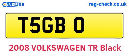T5GBO are the vehicle registration plates.