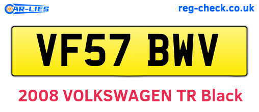 VF57BWV are the vehicle registration plates.