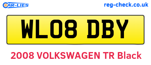 WL08DBY are the vehicle registration plates.