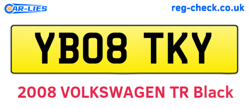 YB08TKY are the vehicle registration plates.