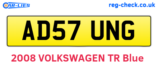 AD57UNG are the vehicle registration plates.