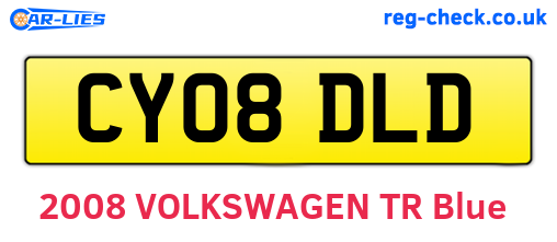 CY08DLD are the vehicle registration plates.