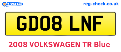 GD08LNF are the vehicle registration plates.