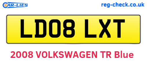 LD08LXT are the vehicle registration plates.