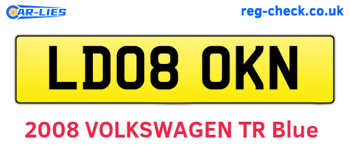 LD08OKN are the vehicle registration plates.