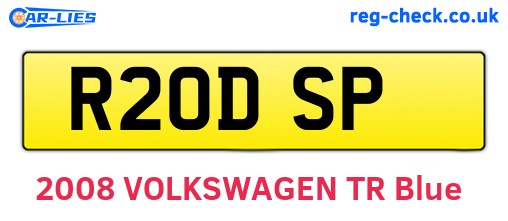 R20DSP are the vehicle registration plates.