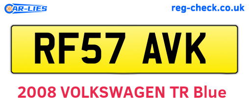 RF57AVK are the vehicle registration plates.