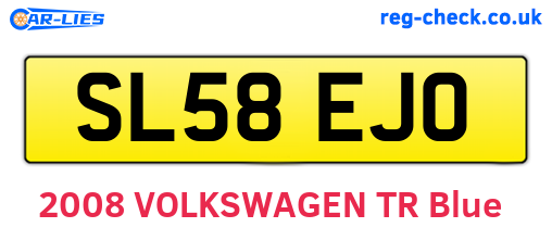 SL58EJO are the vehicle registration plates.