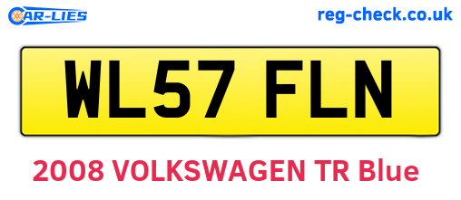 WL57FLN are the vehicle registration plates.