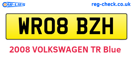 WR08BZH are the vehicle registration plates.