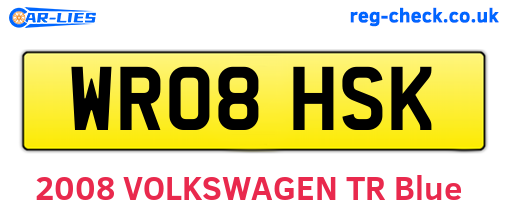 WR08HSK are the vehicle registration plates.