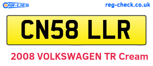 CN58LLR are the vehicle registration plates.