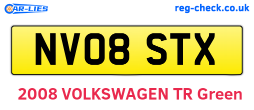 NV08STX are the vehicle registration plates.