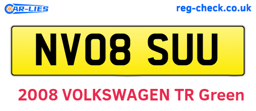 NV08SUU are the vehicle registration plates.
