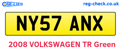 NY57ANX are the vehicle registration plates.