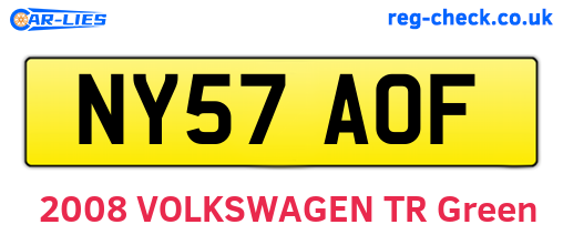 NY57AOF are the vehicle registration plates.