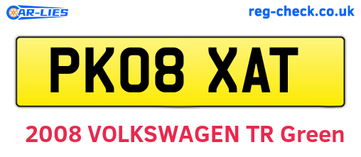 PK08XAT are the vehicle registration plates.