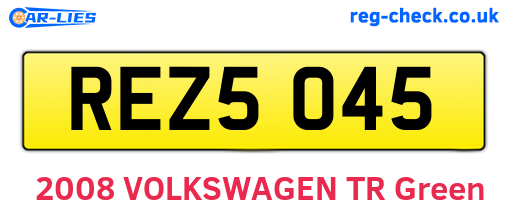 REZ5045 are the vehicle registration plates.