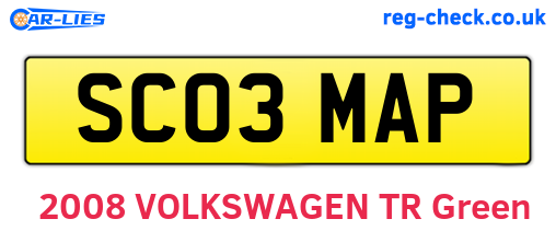 SC03MAP are the vehicle registration plates.