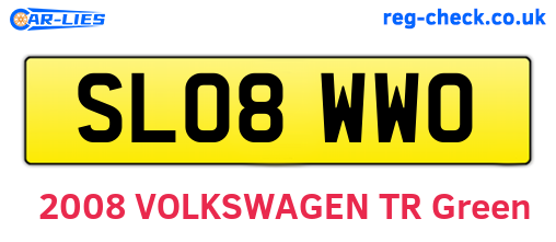 SL08WWO are the vehicle registration plates.