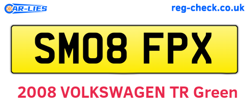 SM08FPX are the vehicle registration plates.