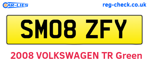 SM08ZFY are the vehicle registration plates.