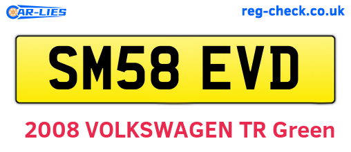 SM58EVD are the vehicle registration plates.